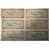 Image 2 : Lot of 6 Canada 1 Dollar 1954 Bank of Canada $1 Modified Portrait