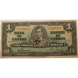 Canada 1 Dollar 1937 Bank of Canada $1 BC-21c
