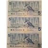 Image 2 : Lot of 3 Canada 5 Dollar 1986 Bank of Canada $5
