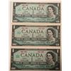 Image 1 : Lot of 3 Canada 1 Dollar 1867-1967 Bank of Canada BC-45a Special Commemorative Serial Number 1867-19