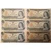 Image 1 : Lot of 6 Canada 1 Dollar 1973 Bank of Canada $1