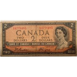 Canada 2 Dollar 1954 Bank of Canada $2 BC-38a K/B 4778485