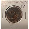 Image 1 : Canada Bank Token One Half Penny 1850 Bank of Upper Canada PC-5A UNC Eye Appeal Red