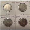 Image 1 : Lot of 4 Canada 50 Cent 2002 Uncirculated Half Dollar Bank of Canada
