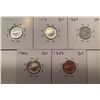 Image 1 : Lot of 5 Canada 10 Cent Silver 1967 Uncirculated Bank of Canada 10 c dime coin BU from Roll