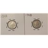 Image 2 : Lot of 2 Canada LOW MINTAGE 10 Cent Silver 1948 Bank of Canada Dime 10c