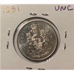 Canada 50 Cent 1991 UNC Bank of Canada 50 c Half Dollar