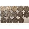 Image 1 : Lot of 14 Canada 50 Cent Half Dollar Bank of Canada 50 c