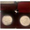 Image 1 : Lot of 2 Canada Cased Silver Dollar $1 Uncirculated 1980 and 1990