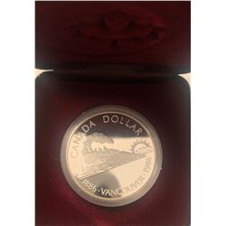 Canada Cased 1 Dollar Silver $1 1986 Proof