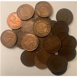 Lot of 30 Canada King George V Large cents 1911-1920