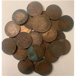 Lot of 30 Canada King George V Large cents 1911-1920