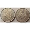 Image 1 : Lot of 2 Canada 1966 Silver 50 Cent half Dollar