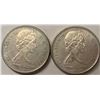 Image 2 : Lot of 2 Canada 1966 Silver 50 Cent half Dollar