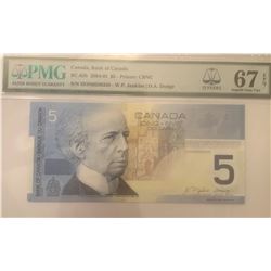 Canada 5 Dollars 2004 / 2005 $5 P 101 Jenkins Dodge 15 th Label SUPERB GEM UNC PMG 67 EPQ