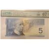 Image 1 : Canada 5 Dollars 2004 / 2005 $5 P 101 Jenkins Dodge 15 th Label SUPERB GEM UNC PMG 67 EPQ