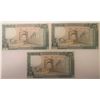 Image 1 : Lot of 3 Lebanon 250 Livres 1988 P 67 AUNC Sequential Serial 3038801 to 3038803