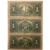 Image 2 : Lot of 3 Canada 1 Dollar 1937 Bank of Canada $1 Circulated