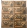 Image 1 : Lot of 8 Canada 25 cent 1900 Dominion of Canada 25c Shinplaster