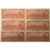 Image 2 : Lot of 6 Canada 2 Dollar 1954 Bank of Canada $2 Circulated Modified Portrait