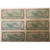 Image 2 : Lot of 6 Canada 1 Dollar 1954 Bank of Canada $1 Modified Portrait