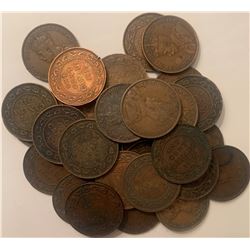 Lot of 30 Canada King George V Large cents 1911-1920