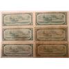 Image 2 : Lot of 6 Canada 1 Dollar 1954 Bank of Canada $1 Modified Portrait