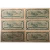Image 2 : Lot of 6 Canada 1 Dollar 1954 Bank of Canada $1 Modified Portrait