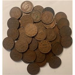 Lot of 50 Canada One Cent 1 Penny George V Small Cent 1920 - 1936