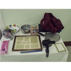 pluzzle, blow dryer, griddle, plastic box, casters, etc.