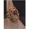 Image 1 : Estate Designer cabachon ruby diamond ring gold #936212