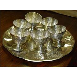 Mexican 925 Sterling Silver Platter Wine Goblet #936345