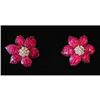 Image 1 : Diamond and Ruby Flower Earrings #955235