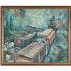 Image 1 : Robert MacIssac Train Wreck Original Oil Framed #966834