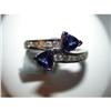 Image 1 : Sapphire & Diamond Crossover Ring #966841