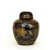 Image 1 : 1930 Chinese Export Gilt Black Glaze Tea Caddy #967214