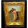 Image 1 : 19c Italian Courtship Lovers Scene Oil Painting #967464