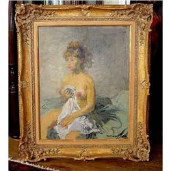 Raphael Soyer Oil Painting Nude Girl Listed #967511