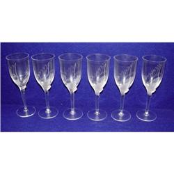 6 Lalique Fluted Angel Champagne Wine Glasses #967528