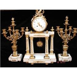 A French white marble and gilt-metal garniture #967740