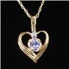 Image 1 : Pendant Tanzanite with 10K yellow gold chain #976254