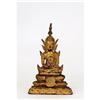 Image 1 : 19C Thai Cambodia Gilt Bronze Seated Buddha  #976390