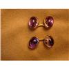 Image 1 : Double Sided Victorian Amethyst Gold Cufflinks #976509