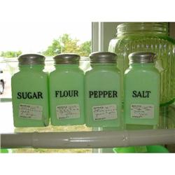 Jadite Salt, Pepper, Sugar, Flour Shakers #976605