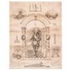 Image 1 : Exceedingly Rare 1852 Lithograph WASHINGTON AS A FREEMASON Published JW Clayton