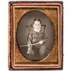 Image 1 : c 1850 Daguerreotype Photo Identified as Ezra Abbot Andover, MA Wand n' Hoop TOY