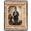 Image 1 : 1864 Civil War Dated Uniformed Union Bugler with Shako Tintype Photo Identified