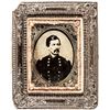 Image 1 : c 1863 Civil War Union Maj. General George B. McClellan Ambrotype in Wall Frame