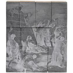 Martyrdom Of St. Stephen, Woodblock Printing Plate, Full Page Bible Illustration