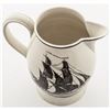 Image 3 : c 1790 Historic Liverpool Creamware Pitcher, Ship Flying a Circular 13-Star Flag